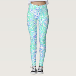 Retro Groovy Boho Hippie Trippy Kleurrijk Marmer Leggings