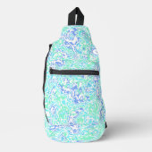 Retro Groovy Boho Hippie Trippy Kleurrijk Marmer Sling Bag (Voorkant)