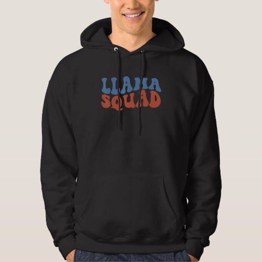 Retro Groovy Boho Llama Squad Hippie 70s Wavy For Hoodie (Voorkant)