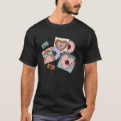 Retro Groovy Boho Rainbow Valentines Day Cute Hear T-shirt (Voorkant)