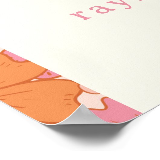 Retro Groovy Boho Roze Baby in Bloom Welkomstbord Poster (Hoek)