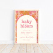 Retro Groovy Boho Roze Baby in Bloom Welkomstbord Poster