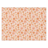 Retro Groovy Boho Roze Sinaasappel Disco Paddensto Tafelkleed (Voorkant (Horizontaal))