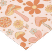 Retro Groovy Boho Roze Sinaasappel Disco Paddensto Tafelkleed (Gekanteld)