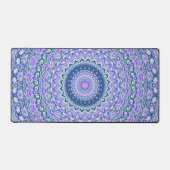 Retro Groovy Boho Trippy Hippie Jewel-Tone Mandala Bureaumat (Voorkant)