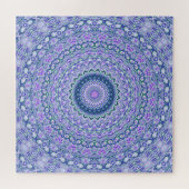 Retro Groovy Boho Trippy Hippie Jewel-Tone Mandala Legpuzzel (Horizontaal)
