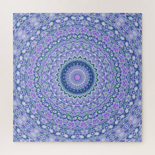 Retro Groovy Boho Trippy Hippie Jewel-Tone Mandala Legpuzzel