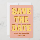 Retro Groovy Bold & Bright Boho Wedding QR-code Save The Date (Voorkant)