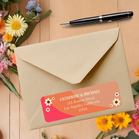 Retro Groovy Bold Typografie Kleurrijke 70's bruil Etiket