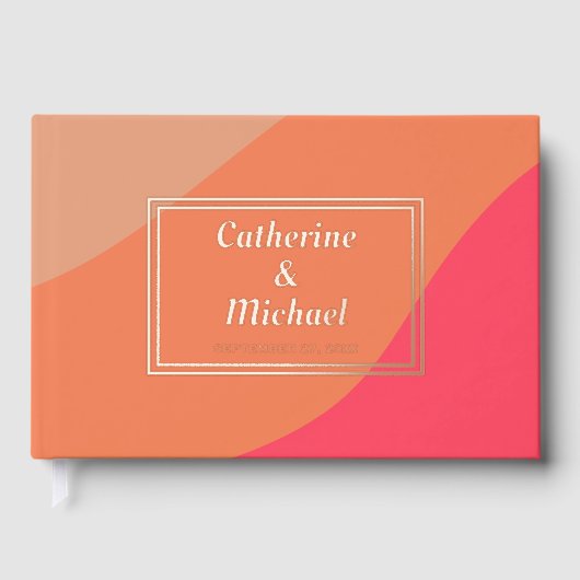 Retro Groovy Bold Typografie Kleurrijke 70's bruil Gastenboek (Voorkant)