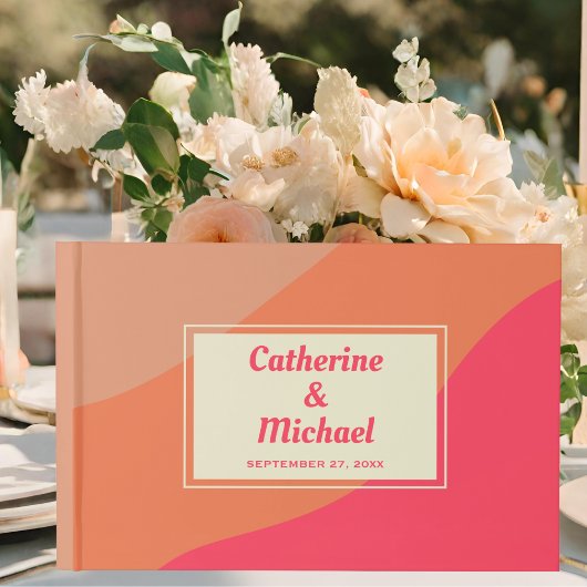 Retro Groovy Bold Typografie Kleurrijke 70's bruil Gastenboek