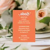 Retro Groovy Bold Typografie Kleurrijke 70's bruil Informatiekaartje