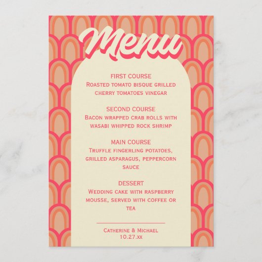 Retro Groovy Bold Typografie Kleurrijke 70's bruil Menu (Voorkant)