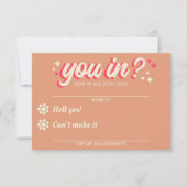 Retro Groovy Bold Typografie Kleurrijke 70's bruil RSVP Kaartje (Voorkant)