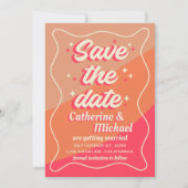 Retro Groovy Bold Typografie Kleurrijke 70's bruil Save The Date (Voorkant)