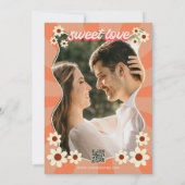 Retro Groovy Bold Typografie Kleurrijke 70's bruil Save The Date (Achterkant)