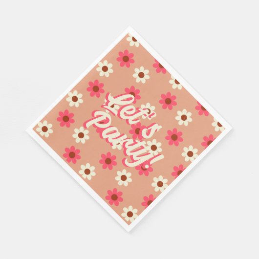 Retro Groovy Bold Typografie Kleurrijke 70's bruil Servet (Hoek)