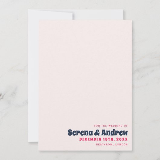 Retro Groovy Bold Waves Typografie Foto Save The Date (Achterkant)