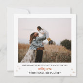 Retro Groovy Boogfoto Feestdagenkaart (Achterkant)