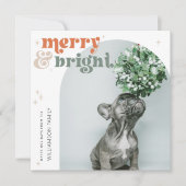 Retro Groovy Boogfoto Feestdagenkaart (Voorkant)