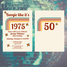 Retro Groovy Boogie Simple Dance 50ste verjaardag Kaart