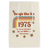 Retro Groovy Boogie Simple Dance 50ste verjaardag Medium Cadeauzakje (Achterkant)