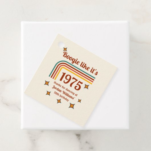 Retro Groovy Boogie Simple Dance 50th Birthday Bedankjes Labels (In situ)