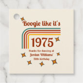 Retro Groovy Boogie Simple Dance 50th Birthday Bedankjes Labels (Voorkant)