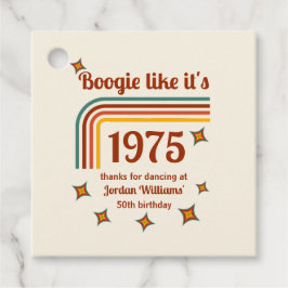 Retro Groovy Boogie Simple Dance 50th Birthday Bedankjes Labels
