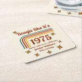 Retro Groovy Boogie Simple Dance 50th Birthday Kartonnen Onderzetters (Schuin)