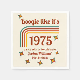 Retro Groovy Boogie Simple Dance 50th Birthday Servet