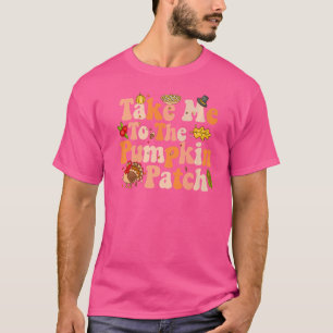 Retro Groovy brengt me naar de pompoen-patch-alwee T-shirt