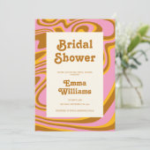 Retro Groovy Bridal Shower Kaart (Staand voorkant)