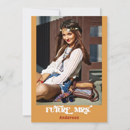 Retro Groovy Bridal Shower Kaart (Achterkant)