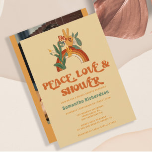 Retro Groovy Bridal Shower Kaart