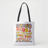 Retro groovy bruh show uw werk leraar cadeau tote bag (Voorkant)