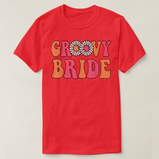 Retro Groovy Bruid Bachelorette Feest Boho Bruilof T-shirt (Design voorkant)