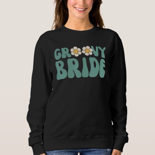 Retro Groovy Bruid Bachelorette Feest Boho Bruilof Trui (Voorkant)