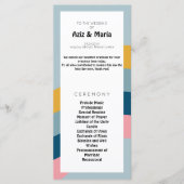 Retro Groovy bruiloft programma - een kleurrijke r Programmakaart (Voorkant)