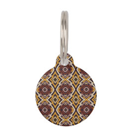 Retro Groovy Bruin Goud Zwart Huisdier Huisdierpenning