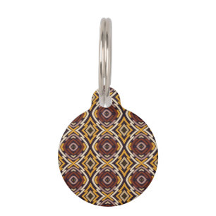 Retro Groovy Bruin Goud Zwart Huisdier Huisdierpenning