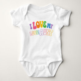 Retro groovy bubbel-letter Ik hou van mijn LesbiTa Romper