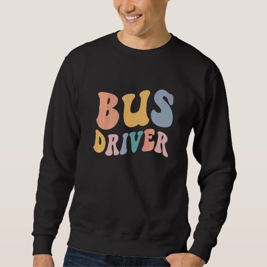 Retro Groovy Bus Squad Terug naar school Buschauff Trui (Voorkant)