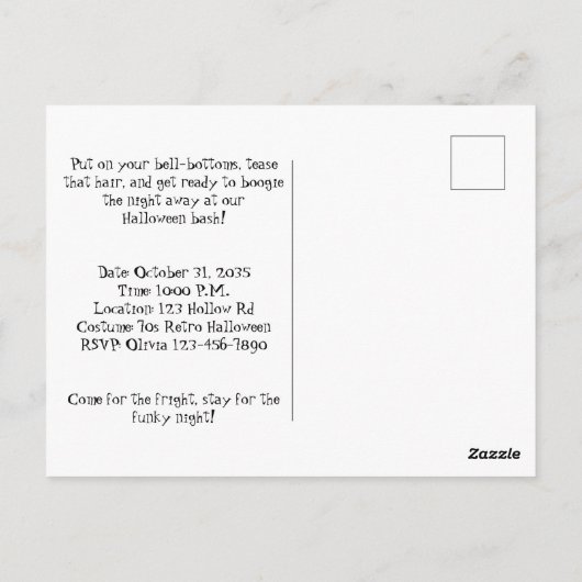 Retro, Groovy Candy Corn Halloween Party Uitnodigi Briefkaart (Achterkant)