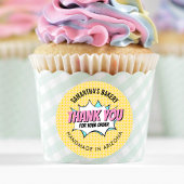 Retro Groovy Cartoon Bedankt voor uw bestelling Ronde Sticker