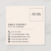 Retro Groovy Checker Checkerboard Logo Roze Sinaas Vierkante Visitekaartje (Voorkant)