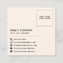 Retro Groovy Checker Checkerboard Logo Roze Sinaas Vierkante Visitekaartje