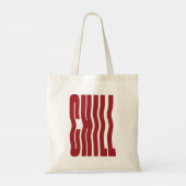 Retro Groovy CHILL Golvend Rood Esthetisch Canvas Tote Bag (Achterkant)