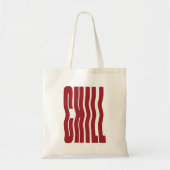 Retro Groovy CHILL Golvend Rood Esthetisch Canvas Tote Bag (Voorkant)