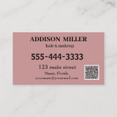 Retro Groovy Chique Haarsalon &QR code Visitekaartje (Achterkant)